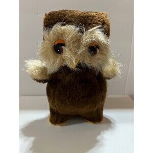 Vintage 8” Rushton Brown Plush Owl Stuffed Animal Collector